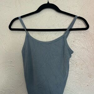 Daisy Slate Blue Ribbed Spaghetti Strap Camisole